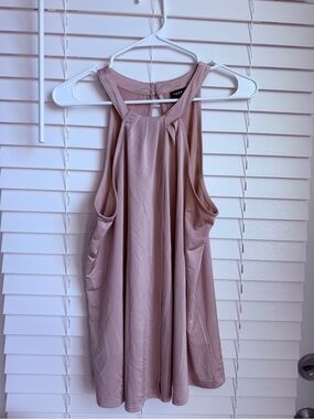 torrid Dusty Mauve Pleated High-Neck Racerback Tank
